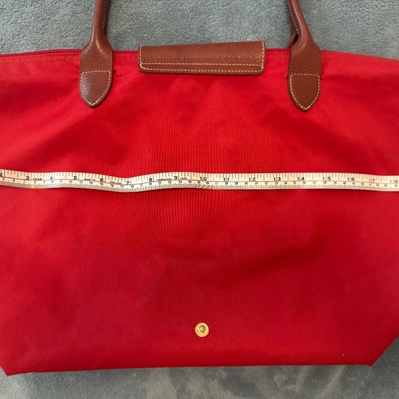 Longchamp Le Pliage - Large with Long Shoulder Straps - Bright Red - Picture 10 of 12
